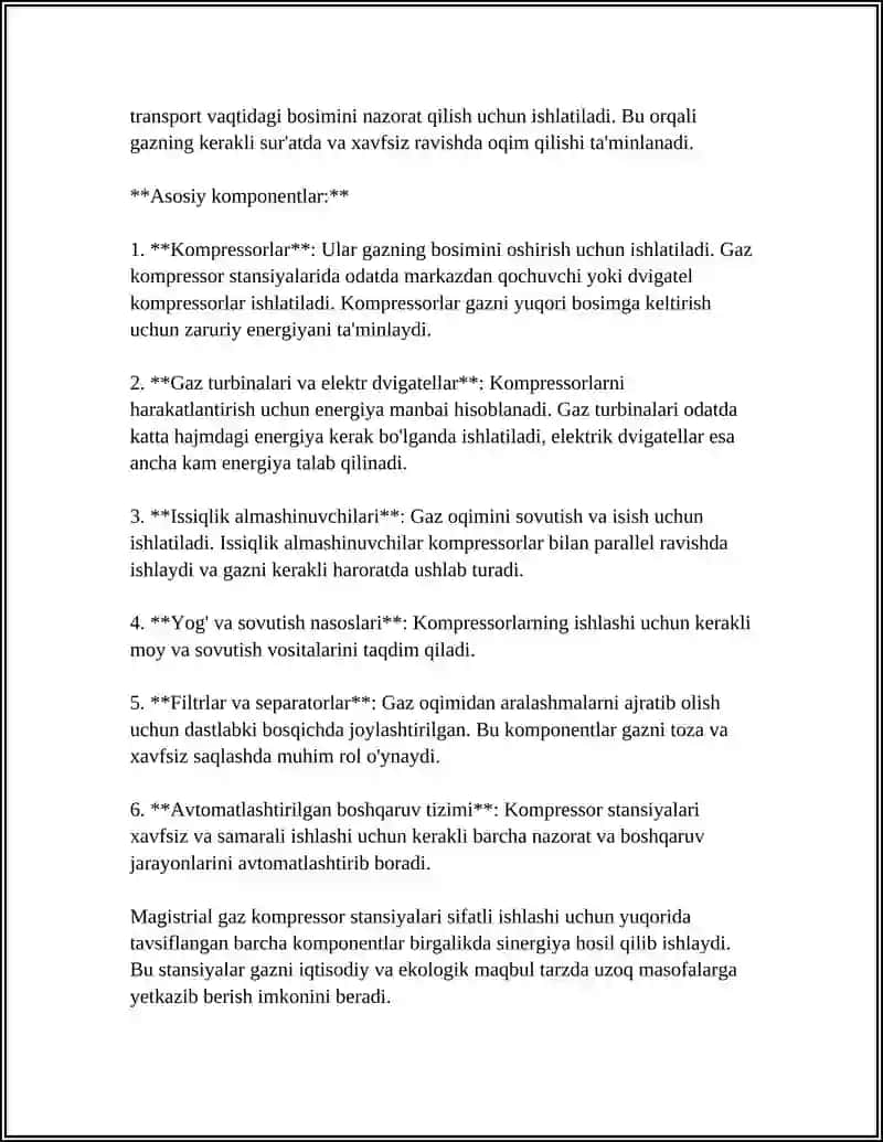 MAGISTIRIAL GAZ KOMPRESSOR STANSIYALARI 4