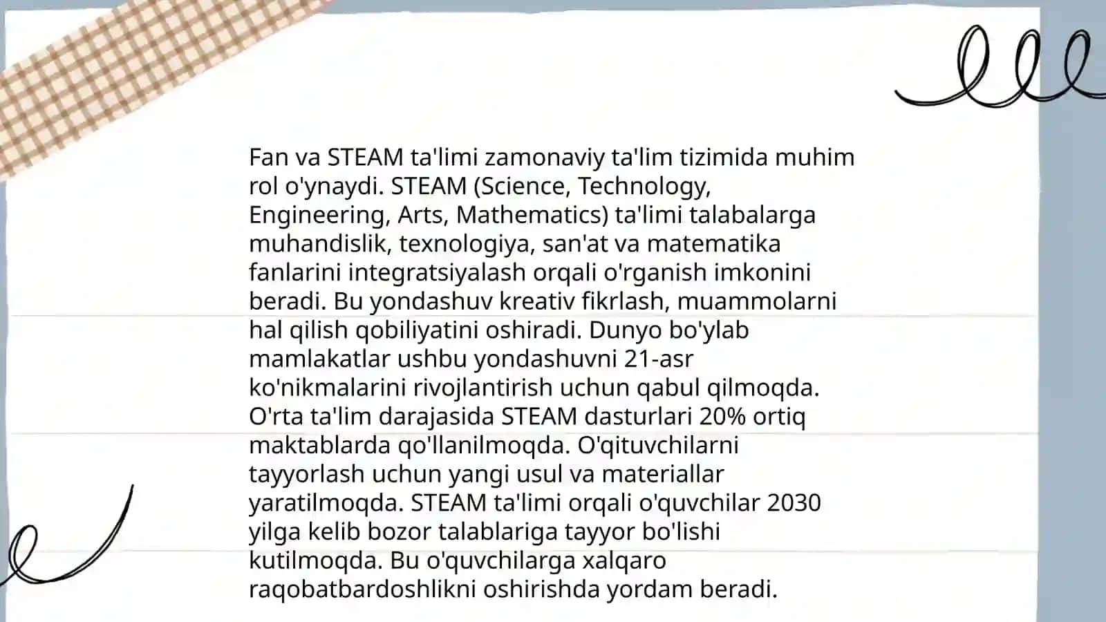 STEAM taʼlim (STEAM education) 4