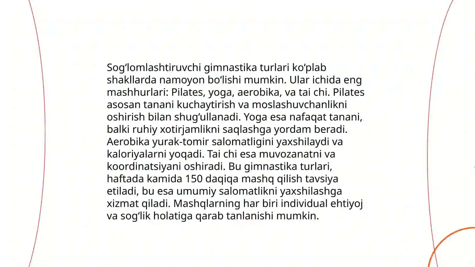 Gimnastikaning sog’lomlashtiruvchi turlari 4
