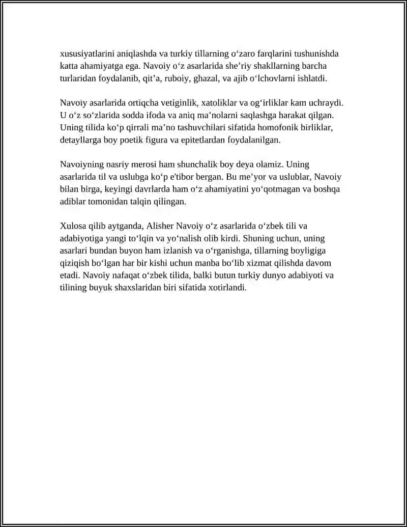 NAVOIY NASRIY MEROSINING USLUBIY VA GʻOYAVIY OʻZIGA XOSLIGI 4