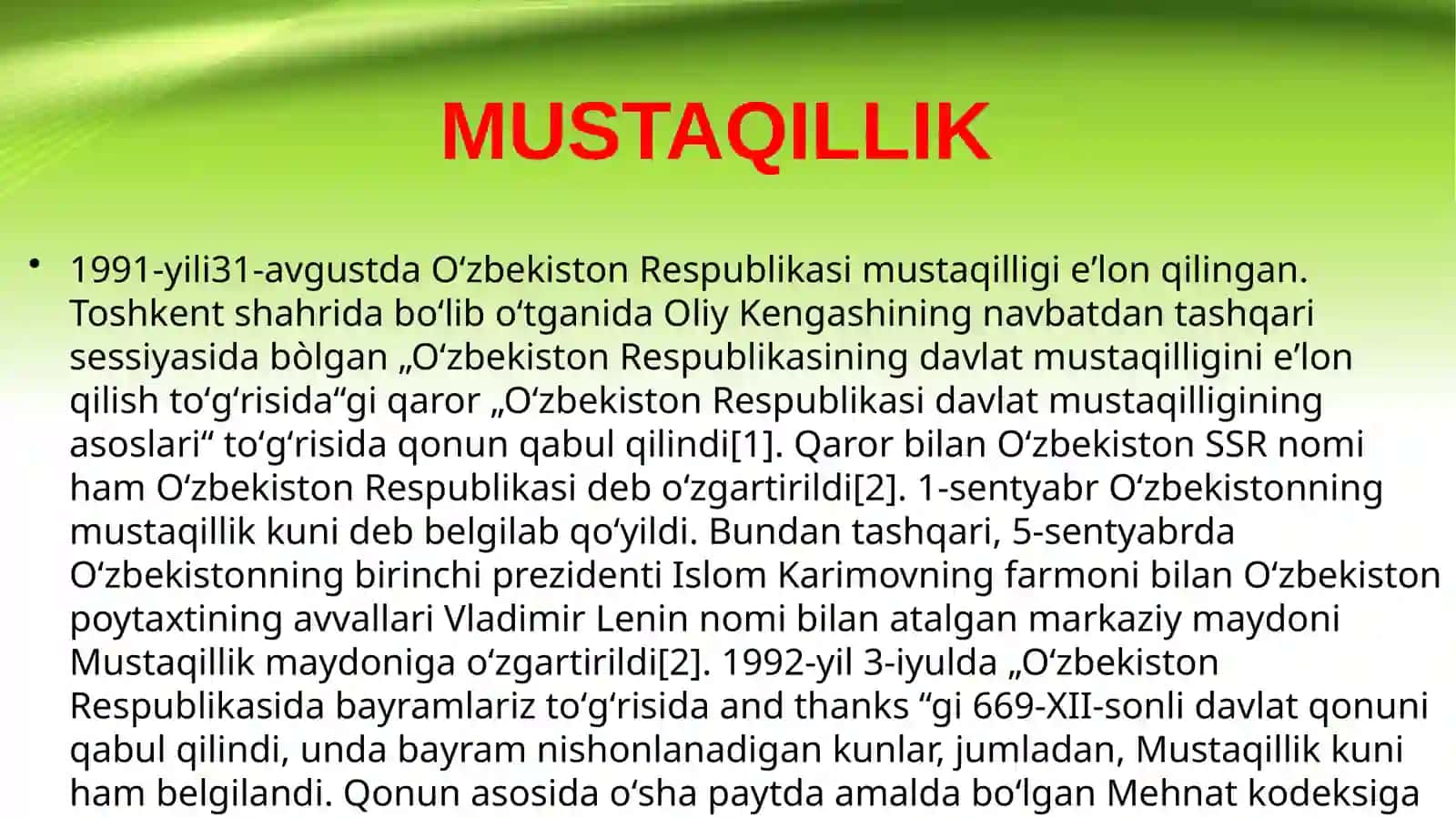 O’ZBEKISTON MUSTAQILLIK 1991-YILDAN 2025-YILLAR DAVOMIDA 4