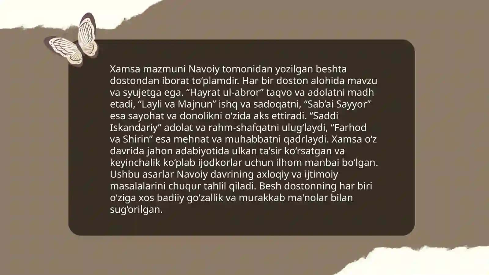 Xamsa vazn koʻrsatkichlari 4