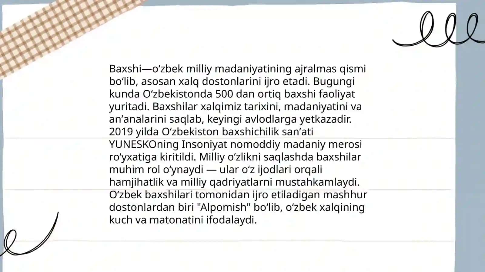 Baxshichilik San'ati va Milliy O'zlik 4