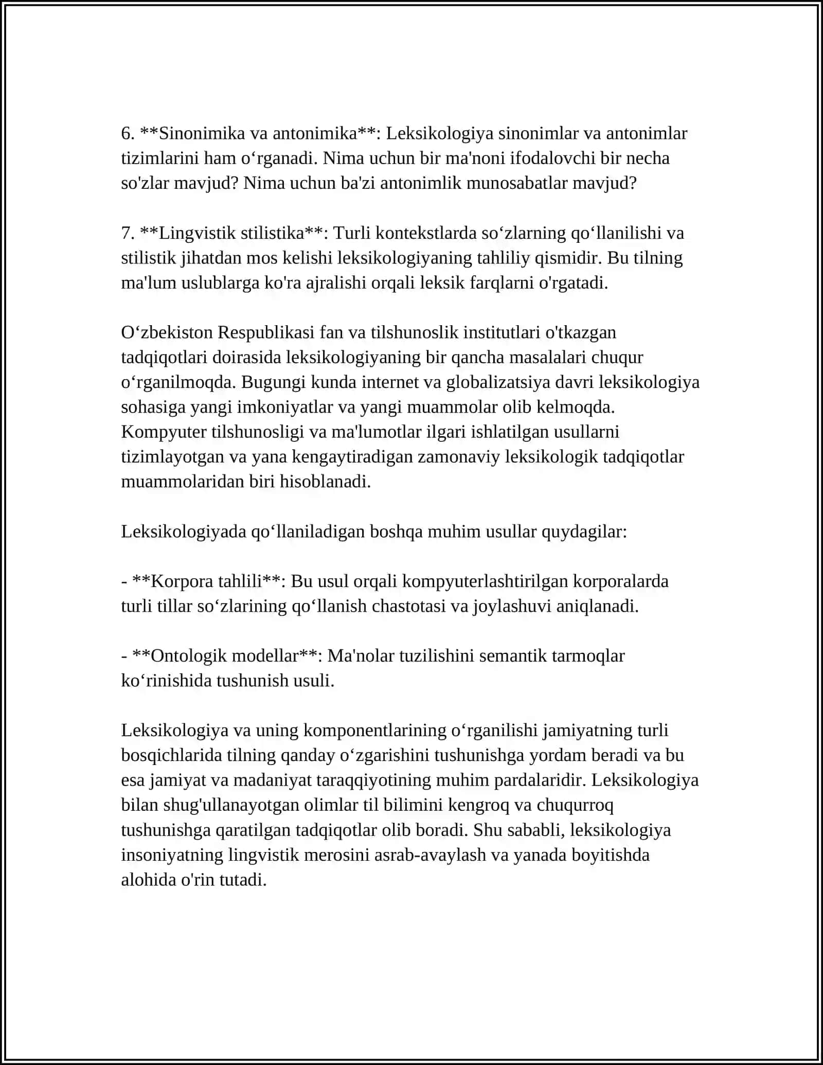 LEKSIKOLOGIYA BOʻLIMI 4