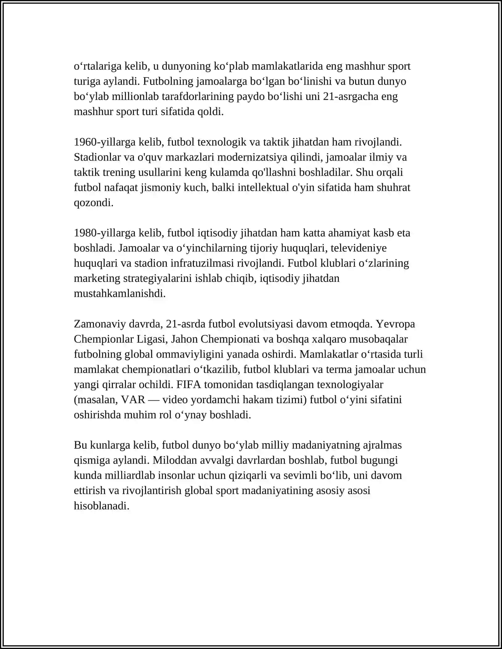 FUTBOL(TARIXI, QOIDALARI,OLIMPIYA OʻYINLARI,JAHON CHEMPIONATLARI) 4