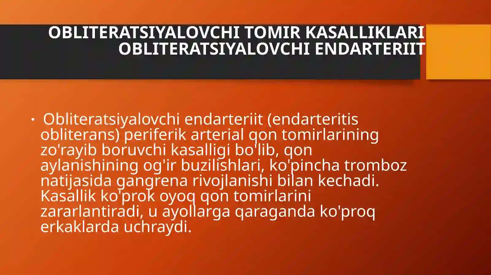 Obliteratsiyalovchi Tomir Kasalliklari 4