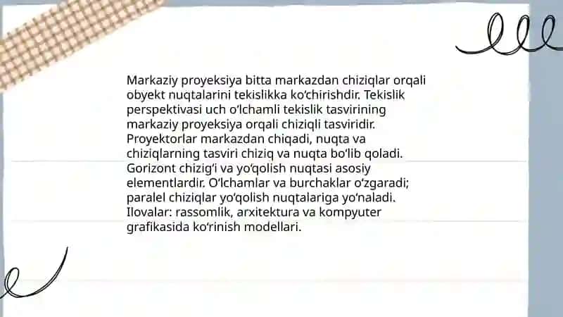 Tekislikning perspektivasi 4