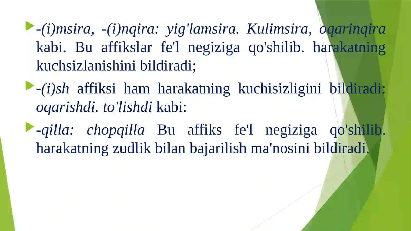 Fe’lning modal ma’no ifodalovchi shakllari 4