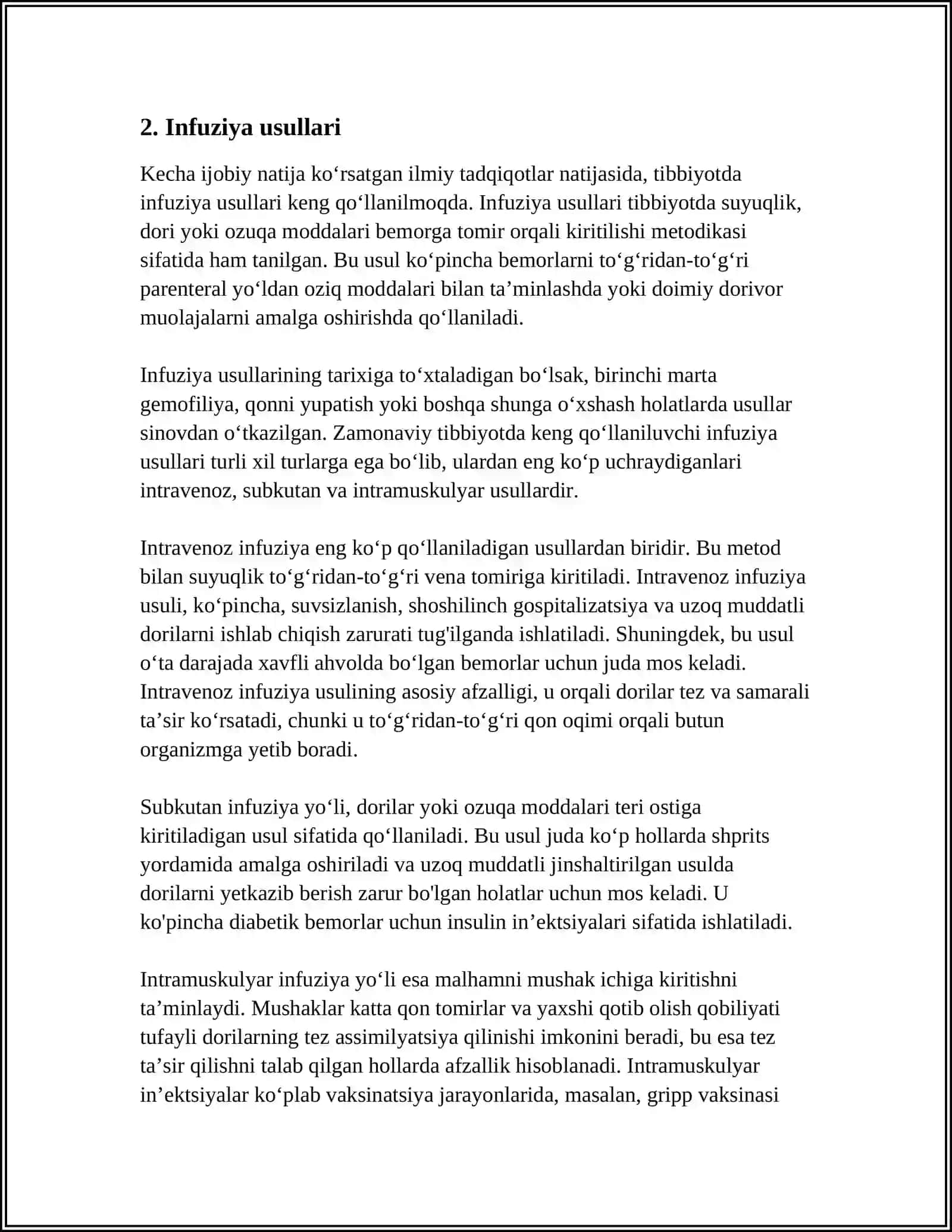 INFUZIYA VA TRANSFUZIYA 4