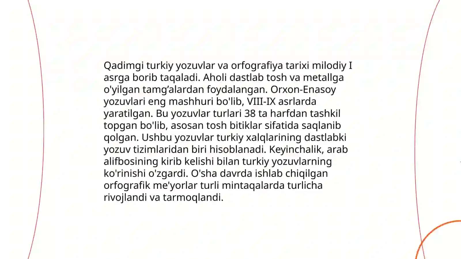 O'zbek orfografiyasining tarixiy taraqqiyoti Husanova. M 202 - guruh 4