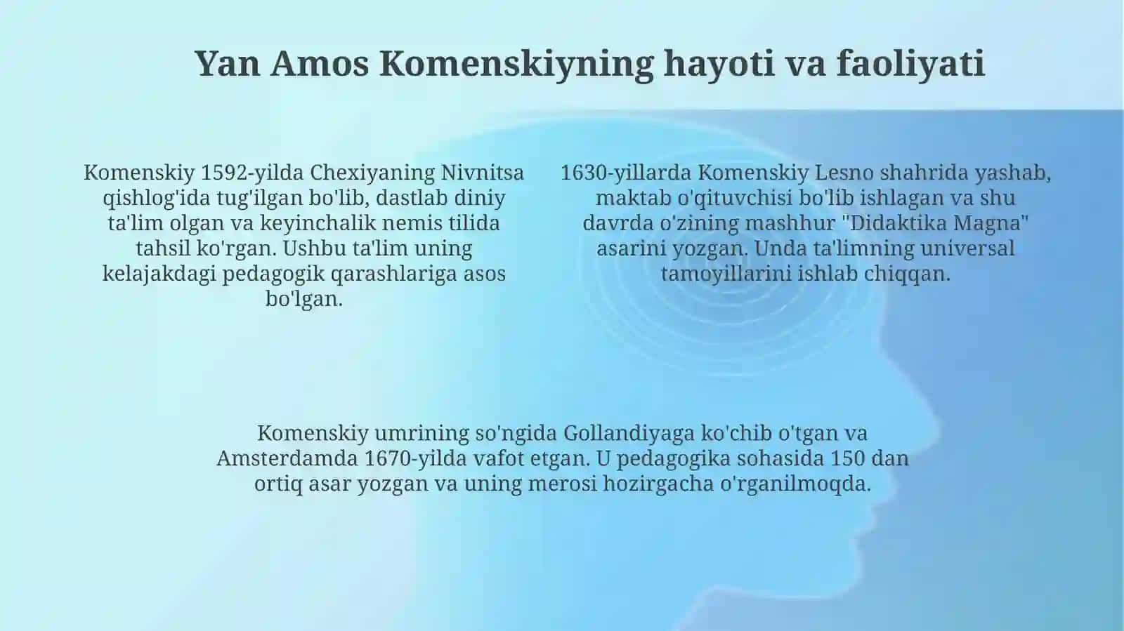 Jahon pedagogika fanining rivojlanish tarixi bayoni 4