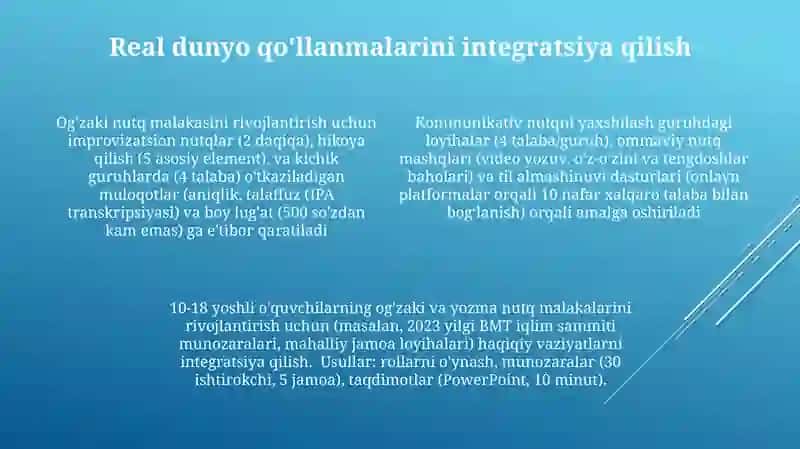 O'quvchilarning og'zaki, yozma va bog'lanishli nutqini o'stirish usullari 4