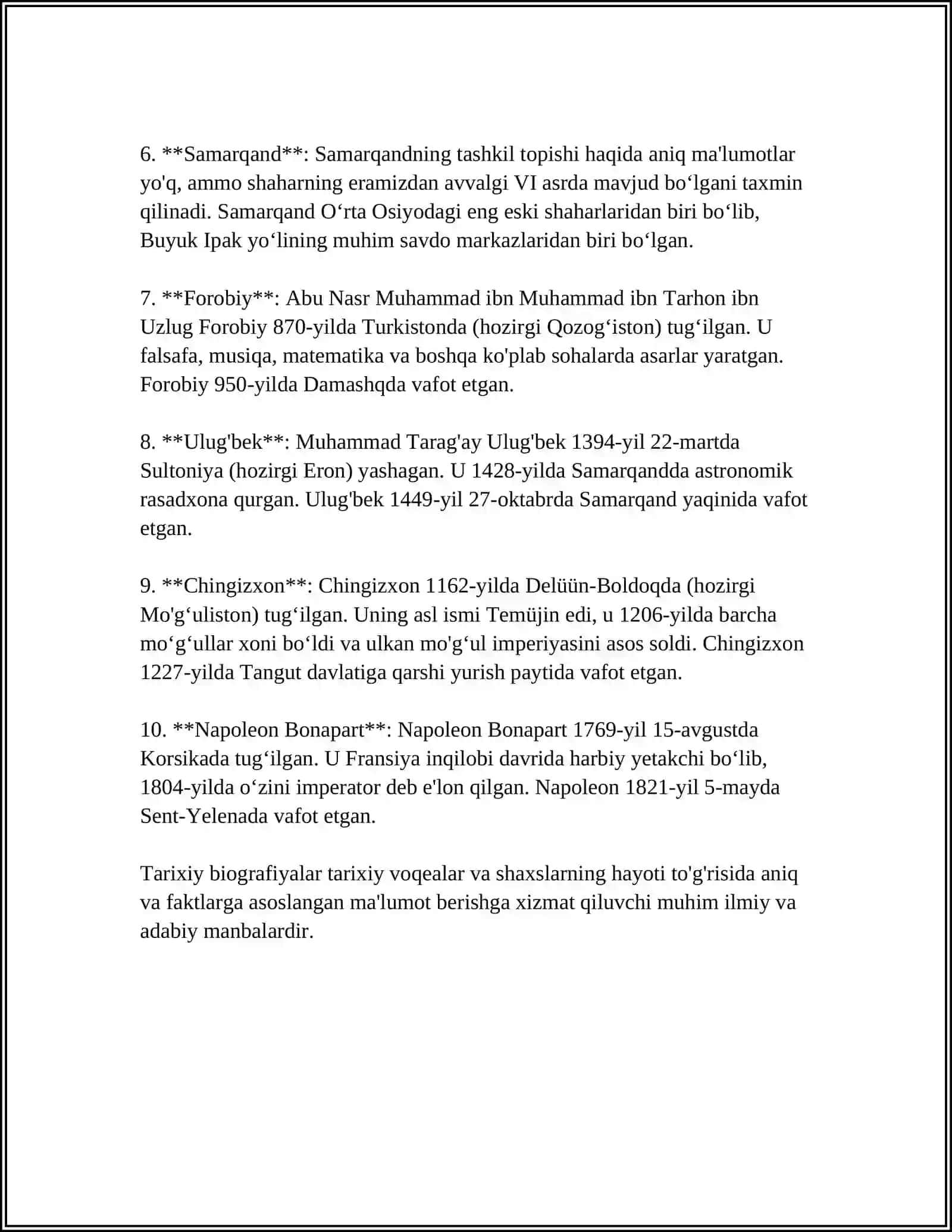 BIOGRAFIYANING YOʻNALISHLARI 4