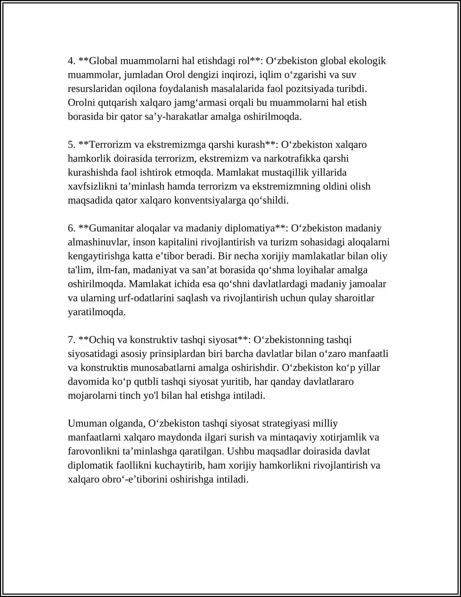 O'zbekiston va Jahon Hamjamiyati 4