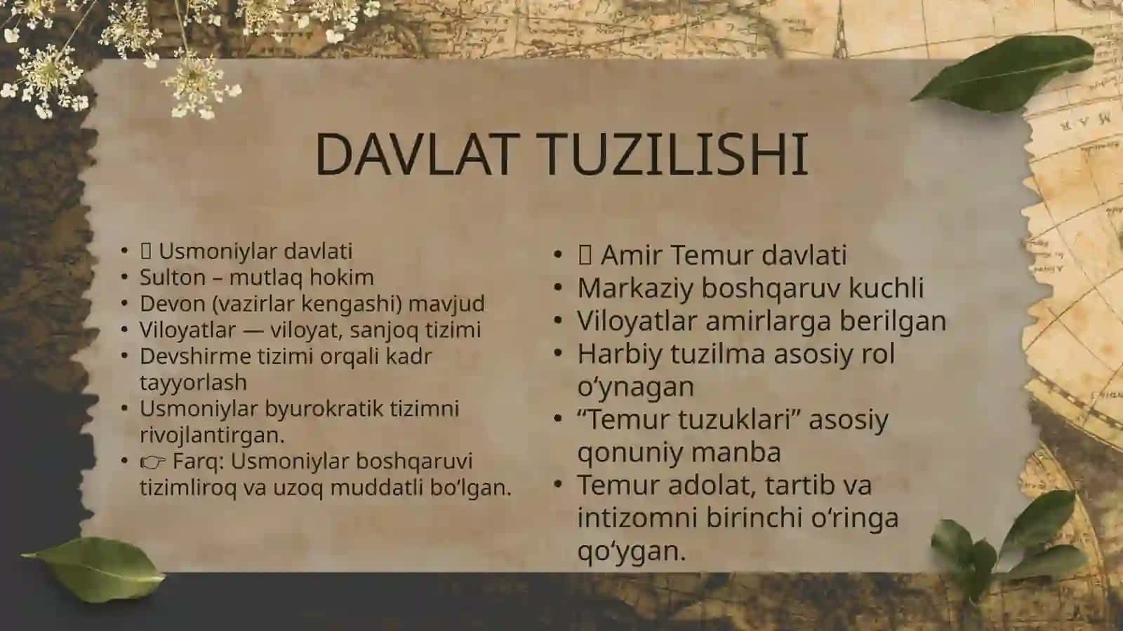 USMONIYLARDAVLATI VA AMIR TEMUR DAVLATI TAQQOSLANISHI 4