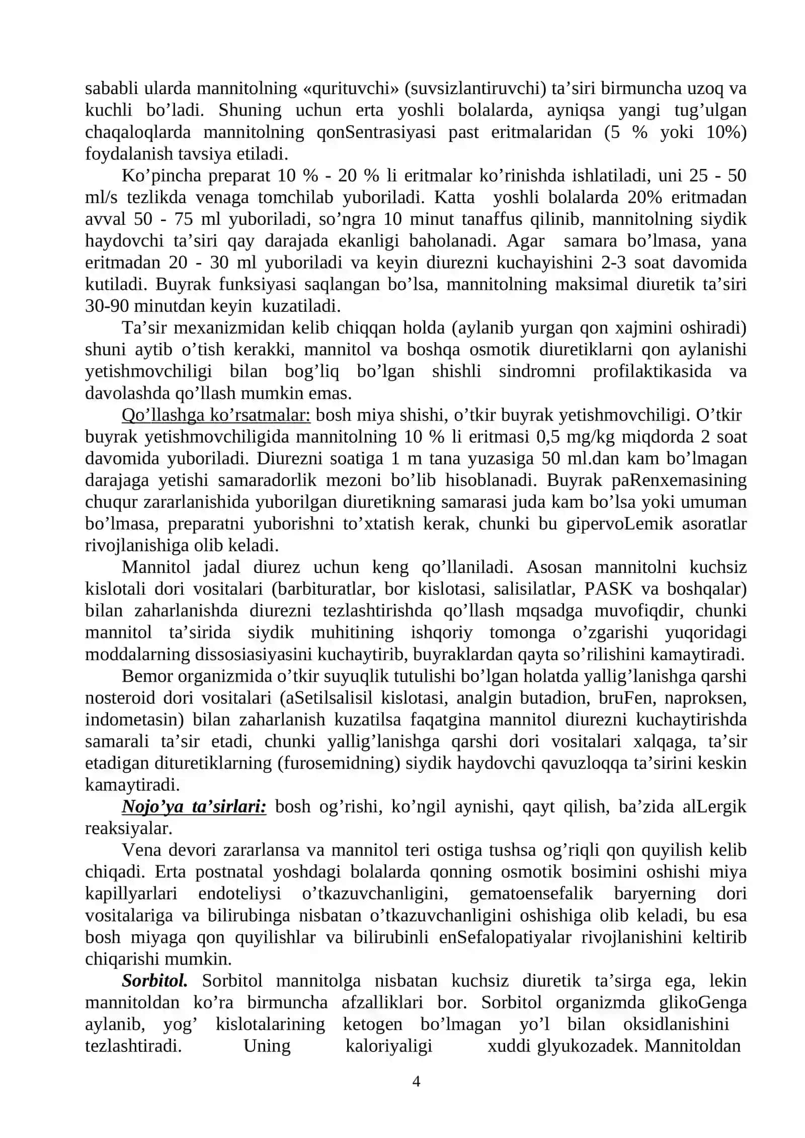Siydik haydovchi vositalarining klinik farmakologiyasi 4