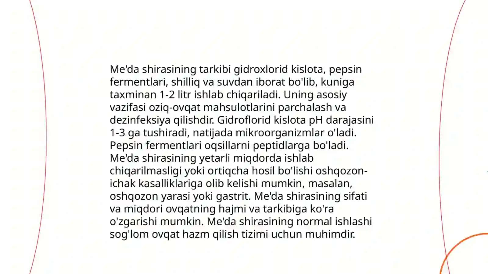 Me'dadagi hazm jarayoni 4