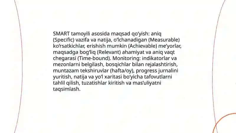 O'z-o'zini boshqarish va samaradorlik uchun javobgarlik 4