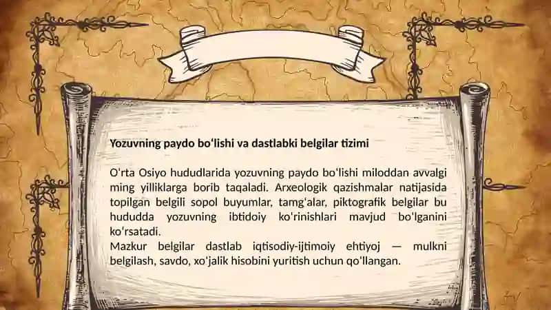O‘rta Osiyo xalqlari qo‘llagan eng qadimgi yozuvlar 4
