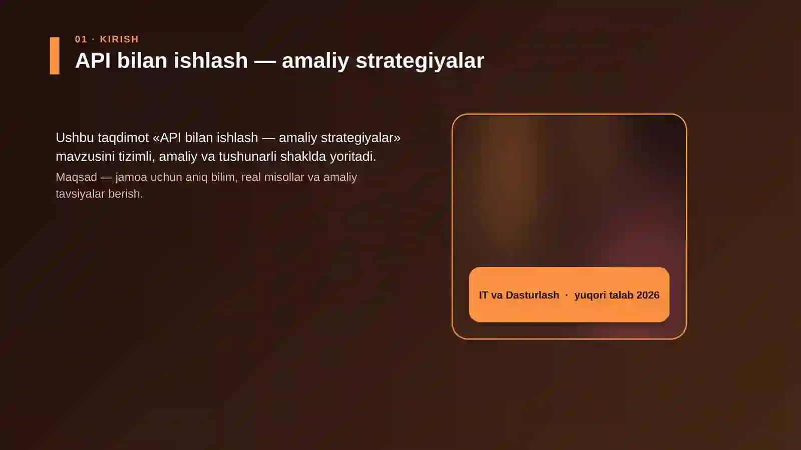 API bilan ishlash — amaliy strategiyalar 4