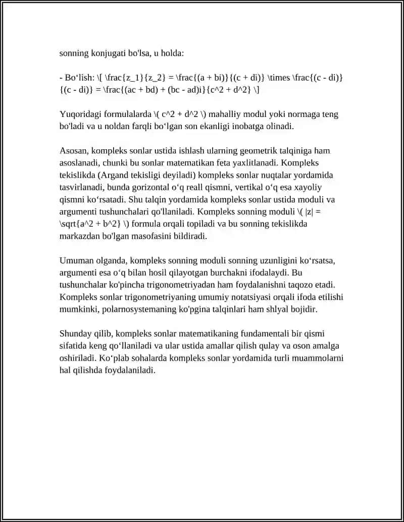 KONPILEKS SONLAR VA ULAR USTIDA AMALLAR 4