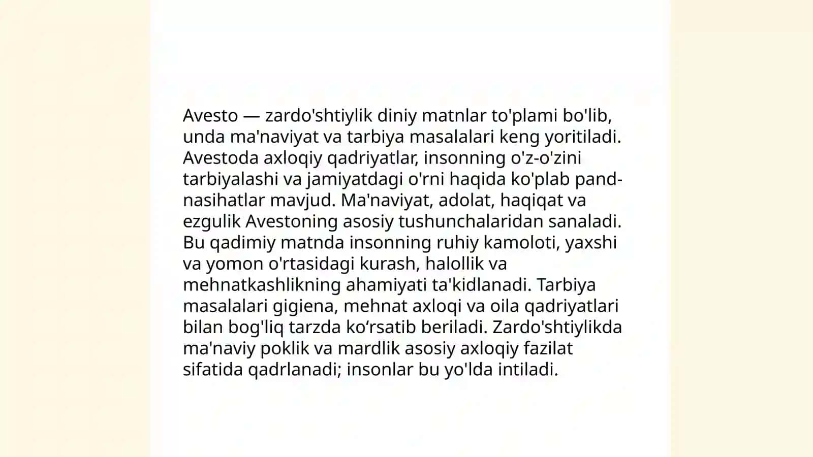 Avestoda ta'lim tarbiyaga oid fikrlar 4