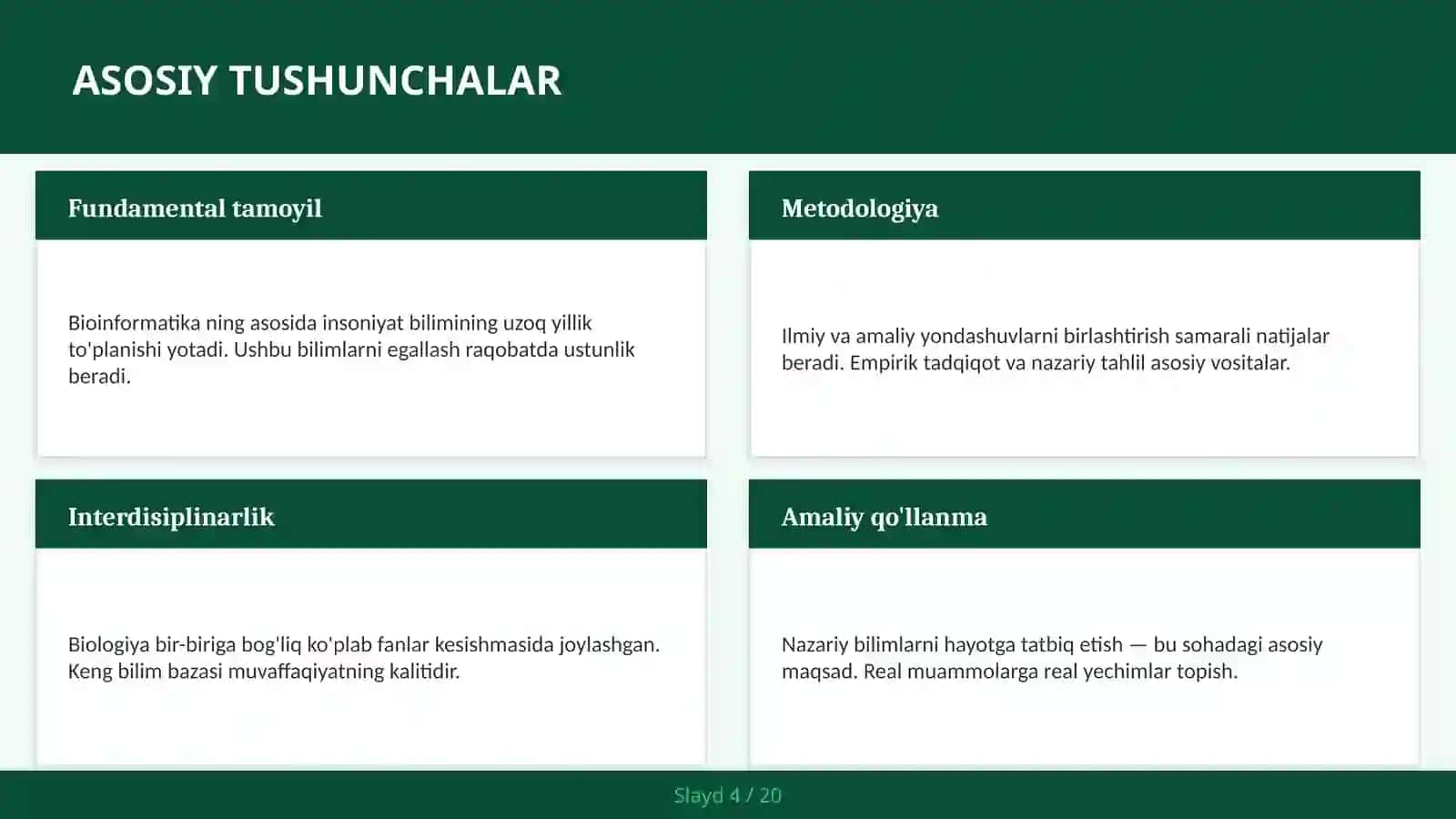 BIOINFORMATIKA BLAST sekvenslash — yoshlar uchun 4