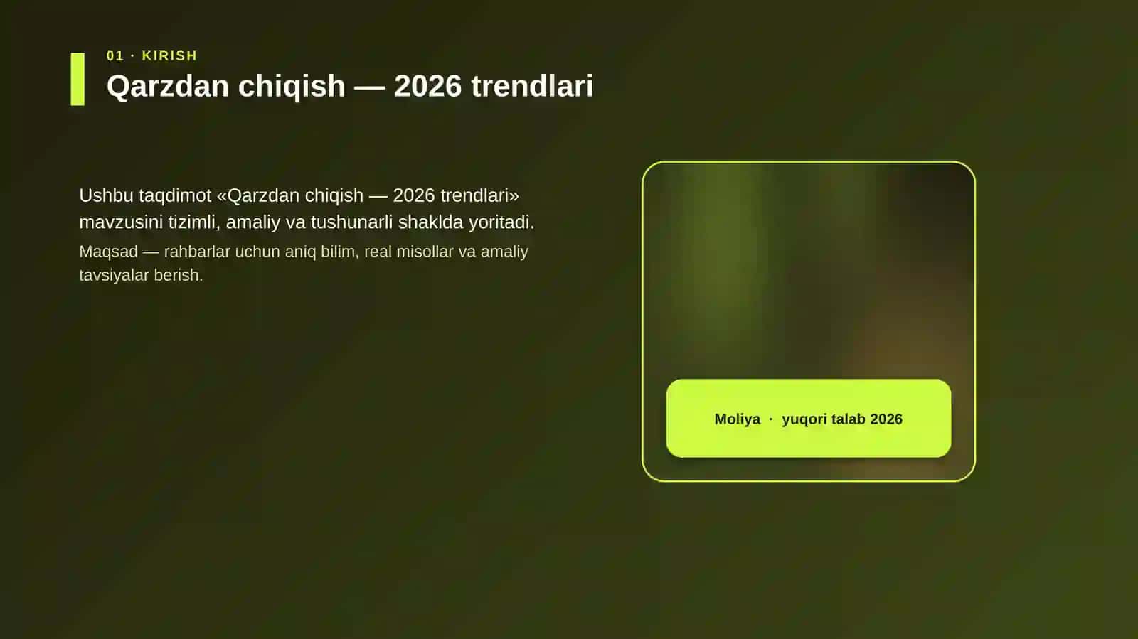 Qarzdan chiqish — 2026 trendlari 4