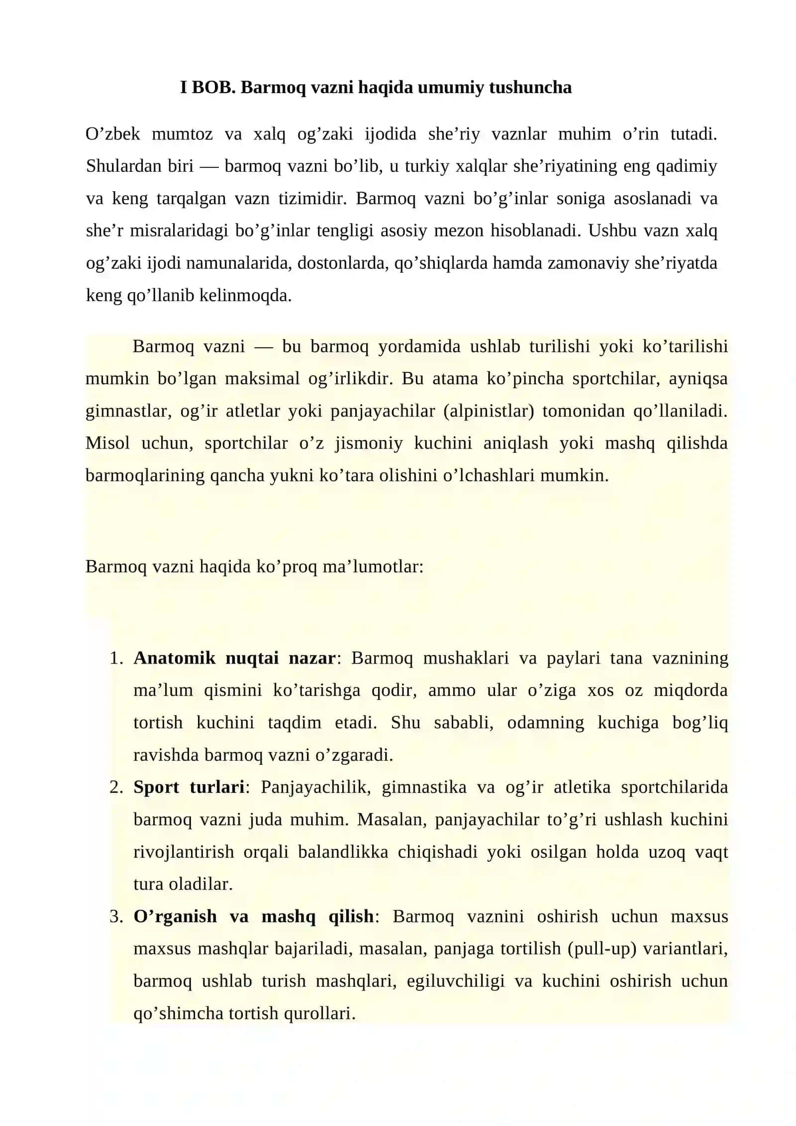 Barmoq Vaznidagi Janrlar 4