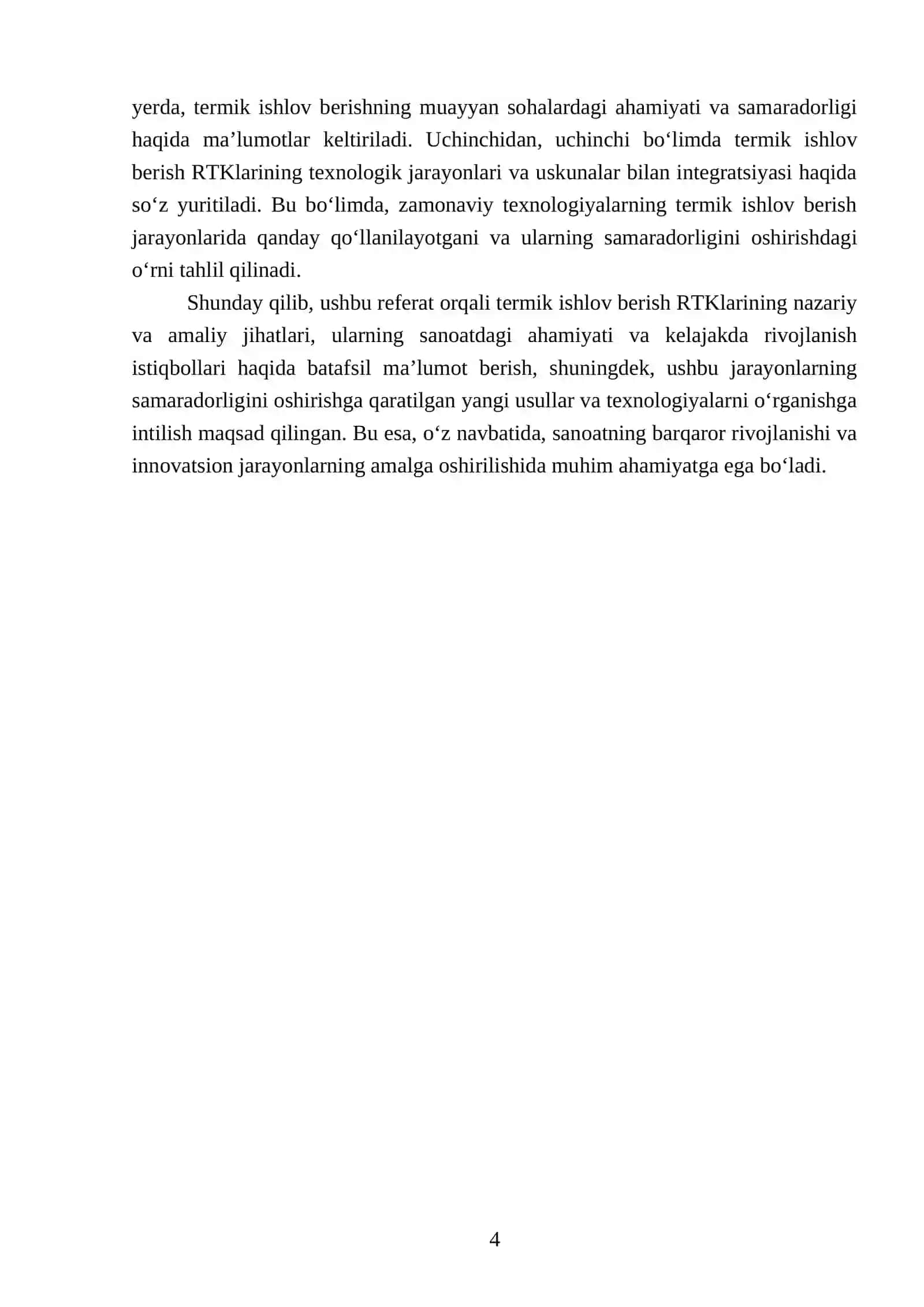 Termik ishlov berish RTKlari 4