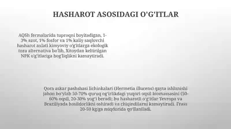 Barqaror Yechimlar: Hasha­rotlardan Olingan Materiallar 4