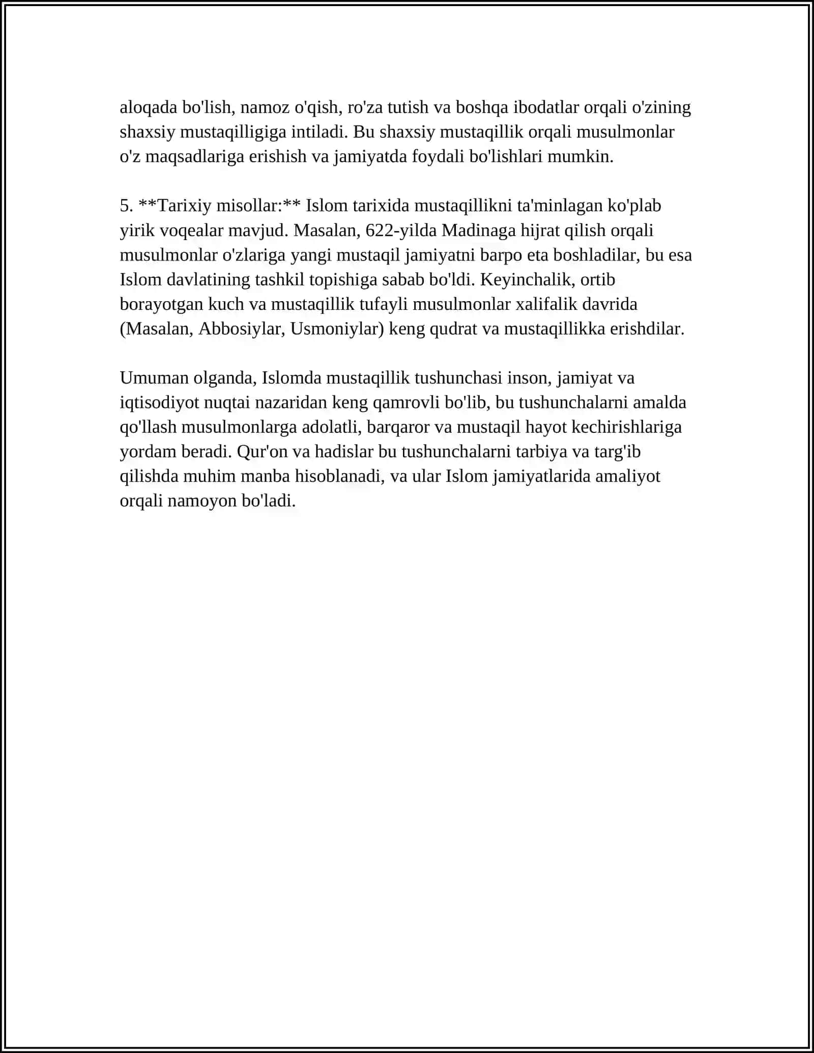 ISLOM DINIDAN MUSTAQIL ISH QILISH KK 4