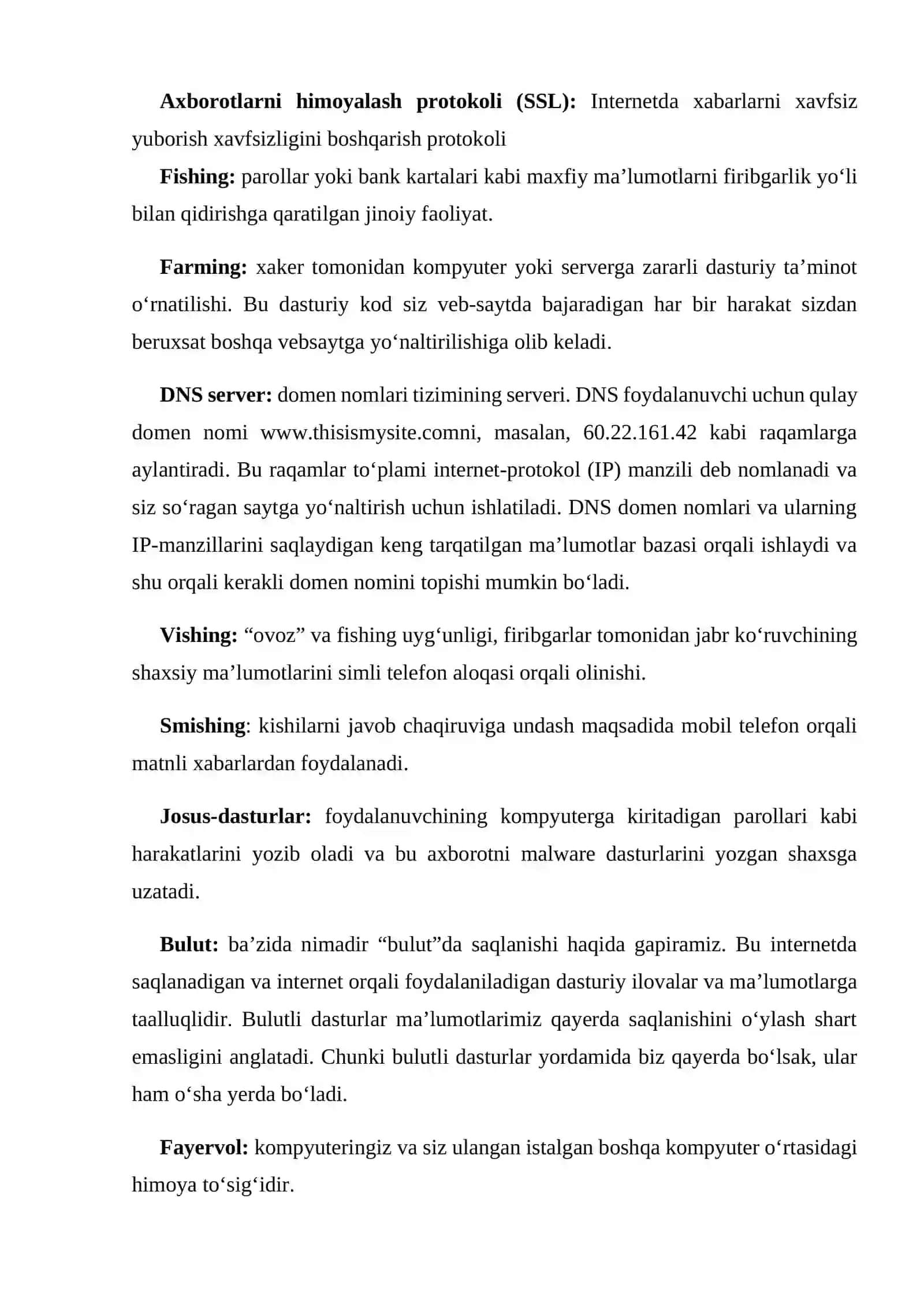 Axborotlarni himoyalash protokoli (SSL). Kompyuter viruslari 4