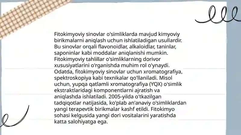 Alkaloidlarni fitokimyoviy tahlili 4