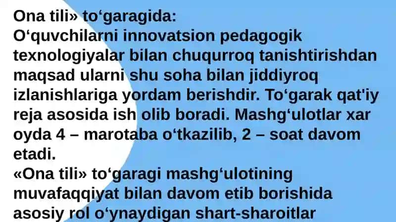 To‘garak mashg‘ulotlari 4