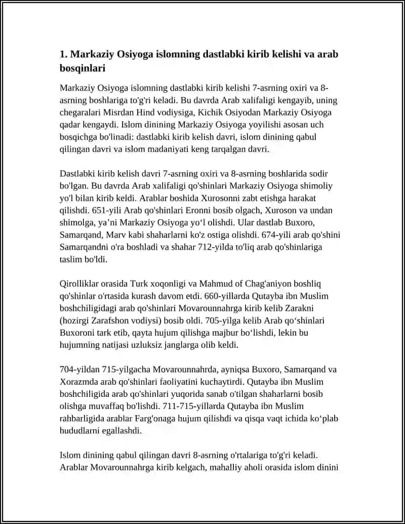 ISLOM DINING MARKAZIY OSIYO HUDUDLARIGA YOYILISH TARIXI 4