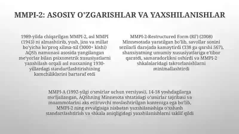 MMPI va uning modifikatsiyalari 4