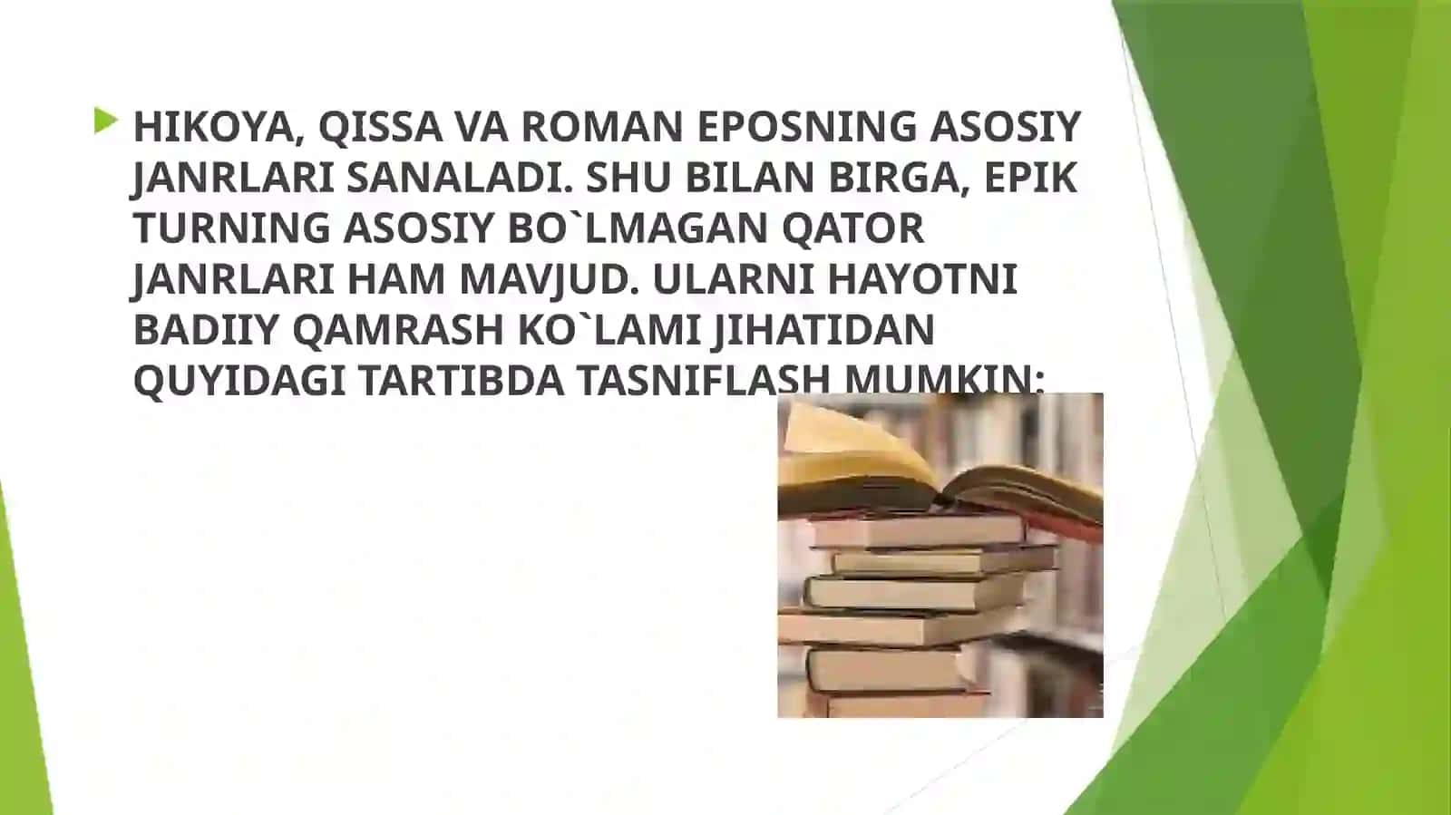 Adabiy turlar va janrlar. Epik tur, lirik tur, dramatik tur 4