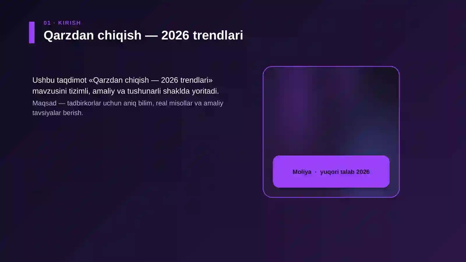 Qarzdan chiqish — 2026 trendlari 4