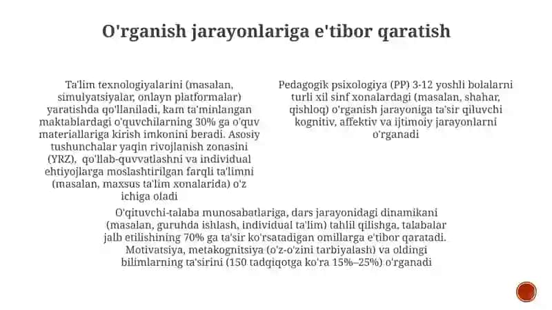 Pedagog psihalogiyasining oziga xos hususiyatlari 4