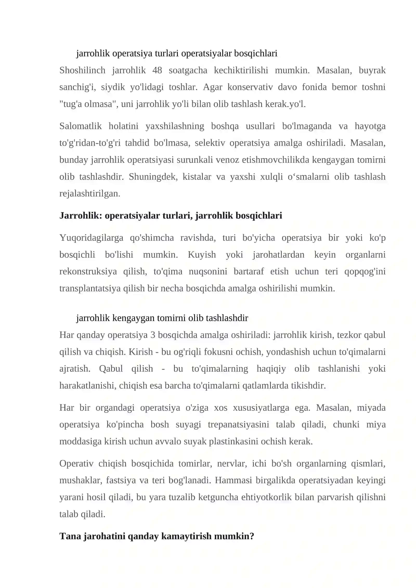 Xirurgiya fani haqida 4