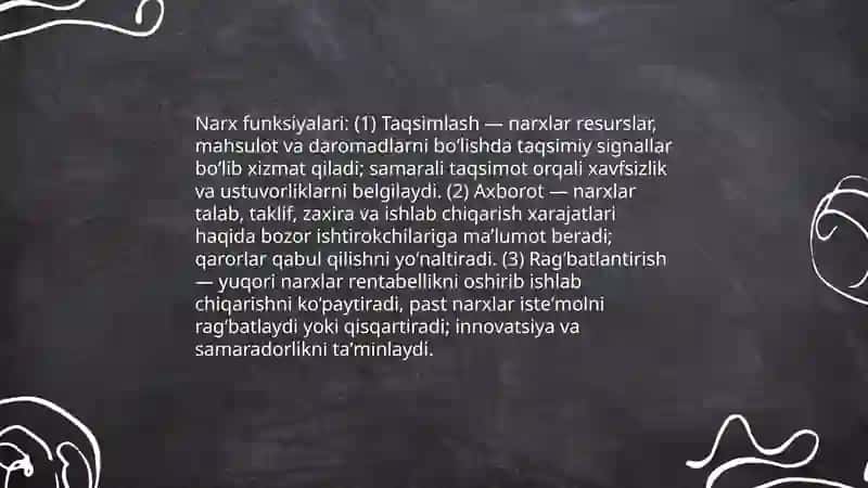 Narxning mohiyati va shakillanish xususiyatlari 4