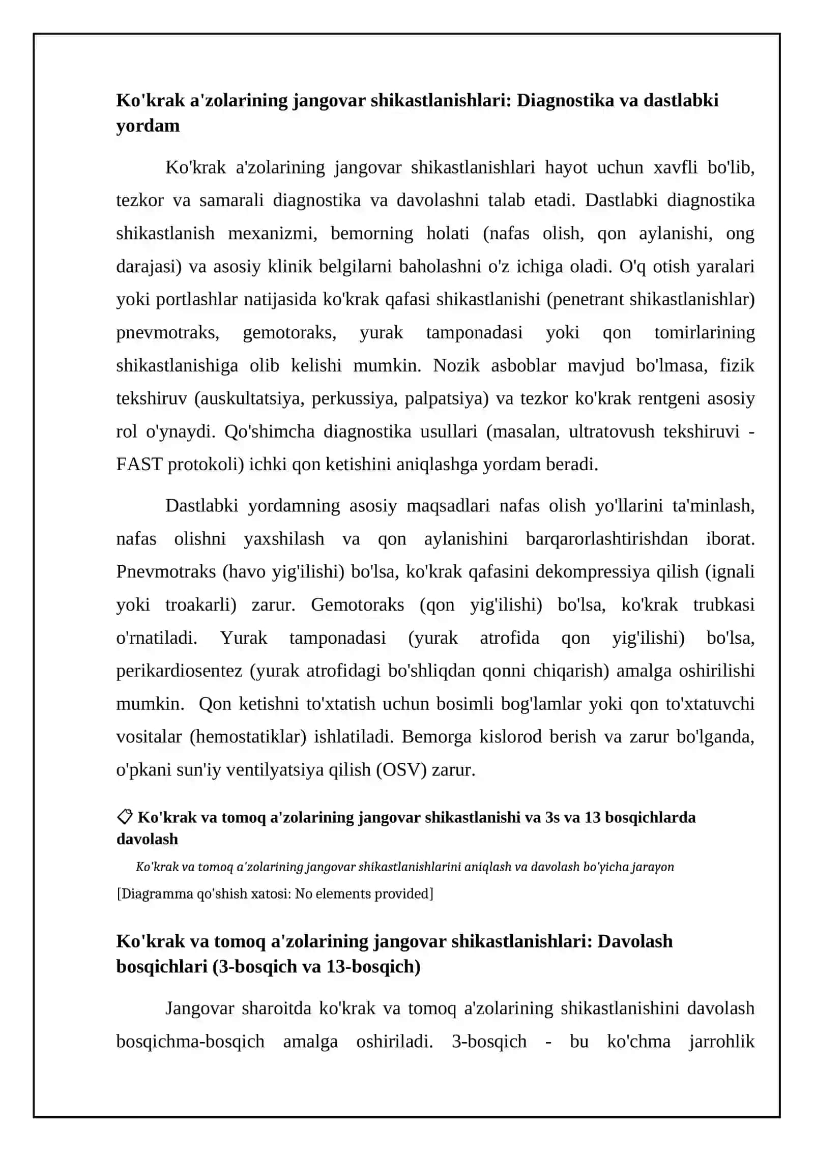 Ko'krak va Qorin A'zolarining Jangovar Shikastlanishlari 4