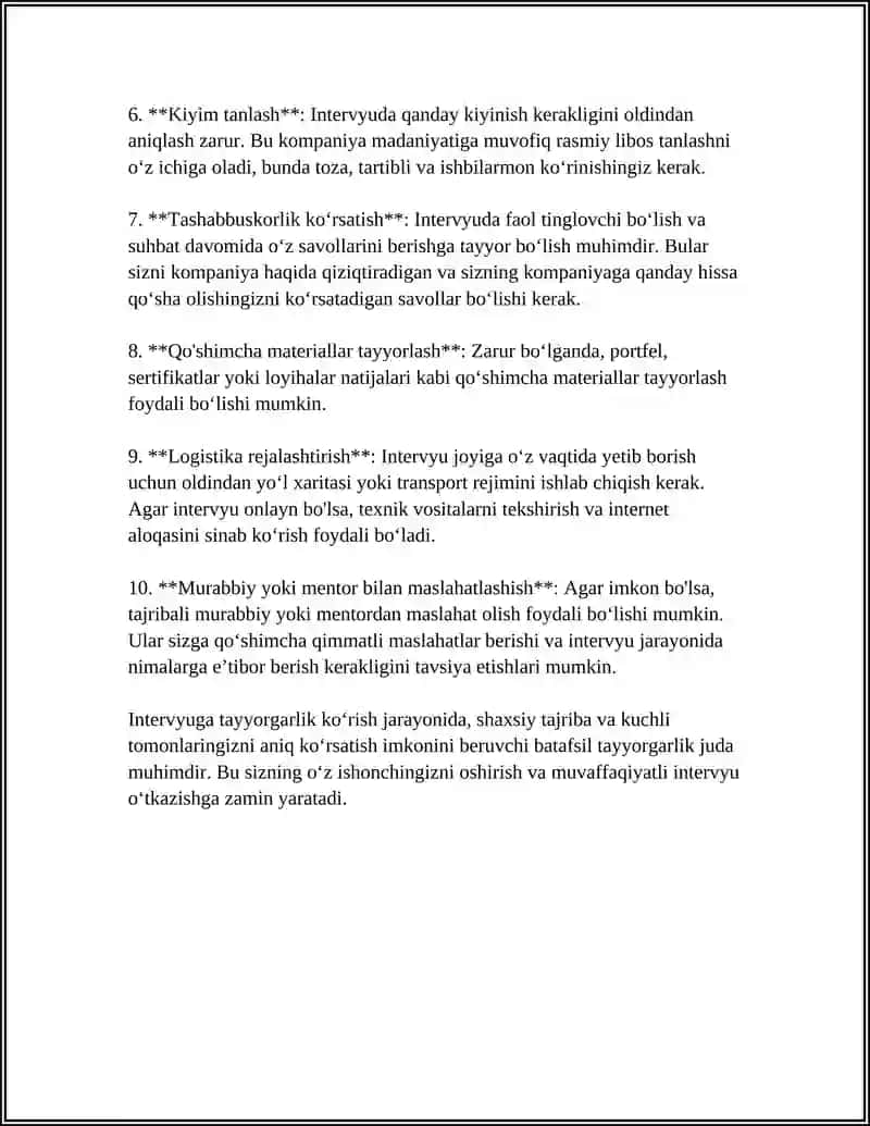 INTERVYU USULINI OTQAZISH TAMOYILLARI 4