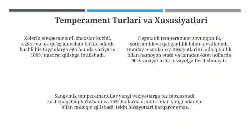 Temperament. Temperament tiplari 4