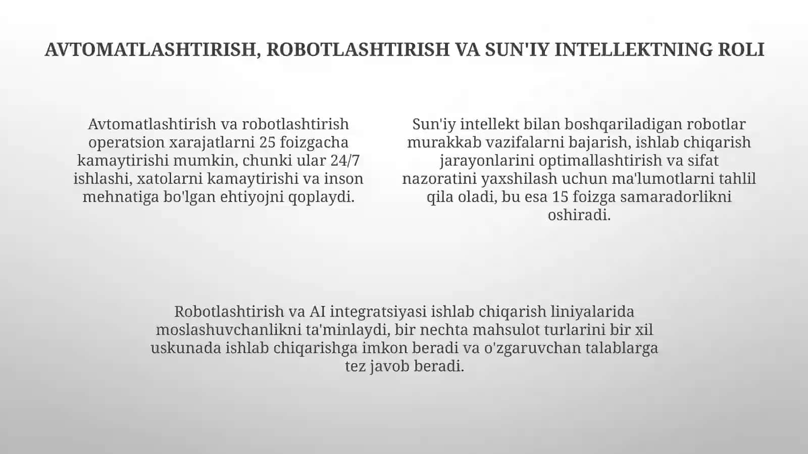 Ishlab chiqarish texnologiyasida keskin o'zgarishlar 4