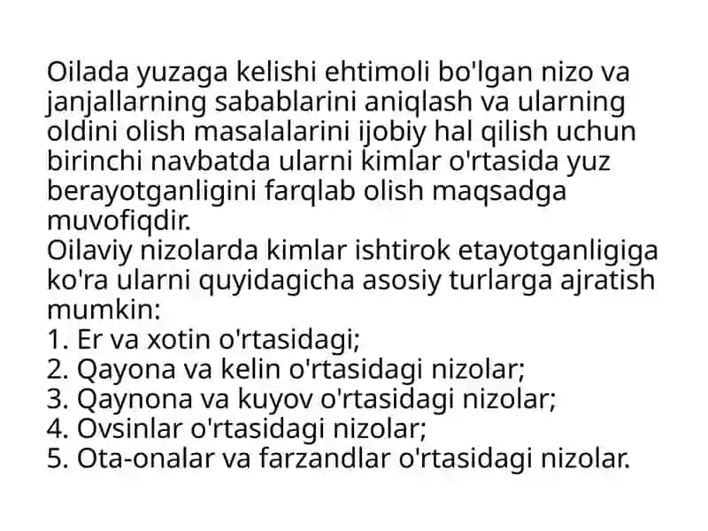 Oilaviy nizolar va ularning turlari 4