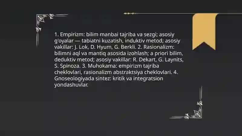Bilish falsafasi.(Gnoseologiya) 4
