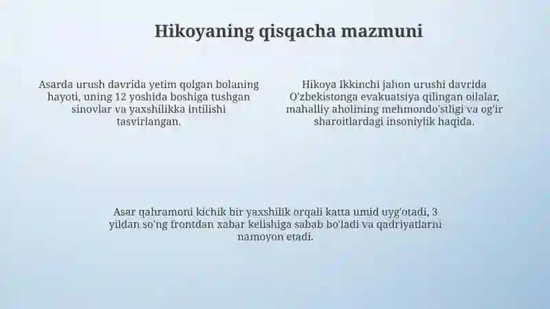 Odil Yoqubovning Yaxshilikhikoyasi 4
