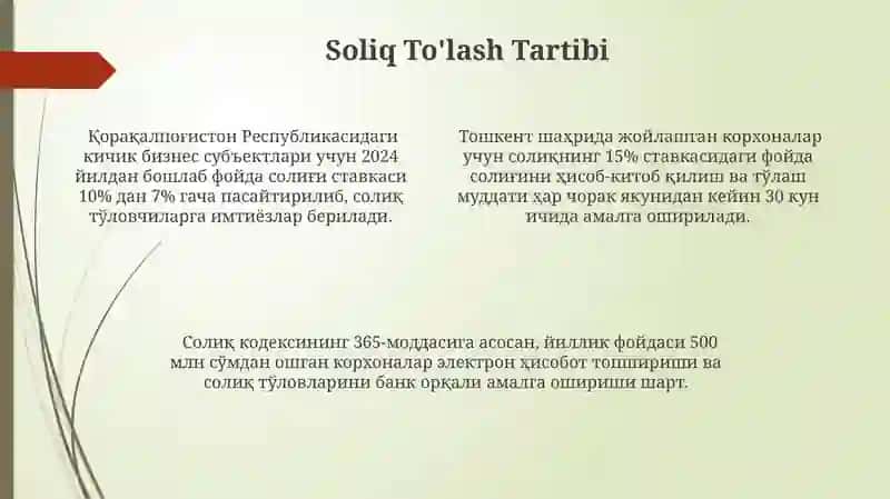 Foyda soligʻi 4